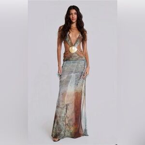 Jaded London Vida backless maxi Dress size M